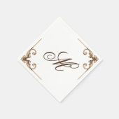 Elegant Monogram Initial Serviette (Ecke)