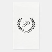 Elegant Monogram Initial Serviette (Vorderseite)