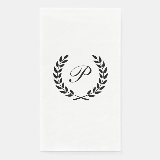 Elegant Monogram Initial Serviette (Vorderseite)