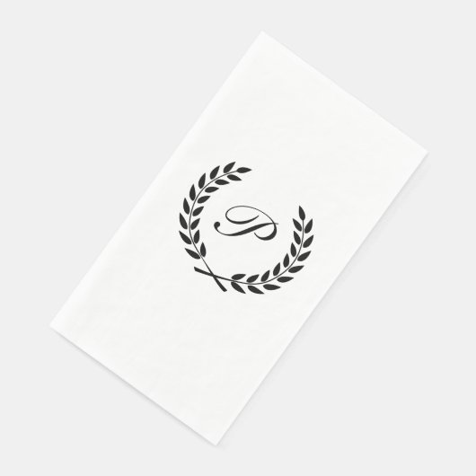 Elegant Monogram Initial Serviette (Ecke)