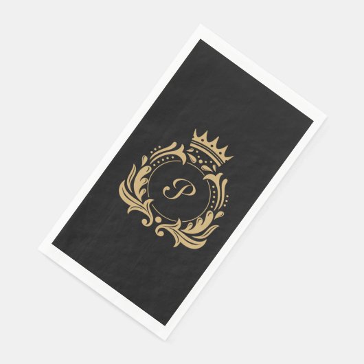Elegant Monogram Initial Serviette (Ecke)