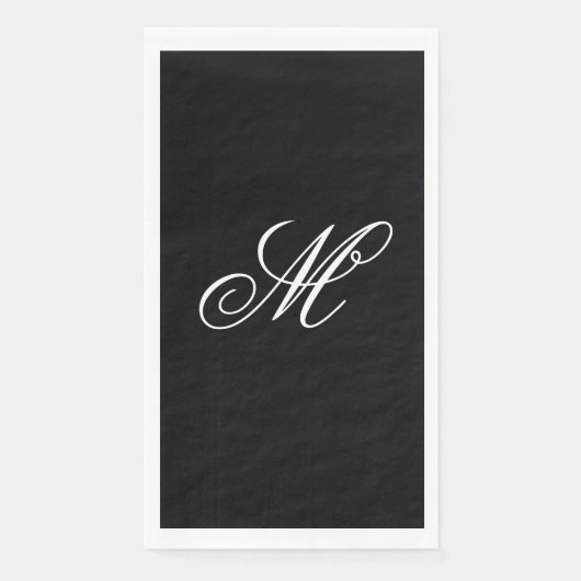 Elegant Monogram Initial Serviette (Vorderseite)