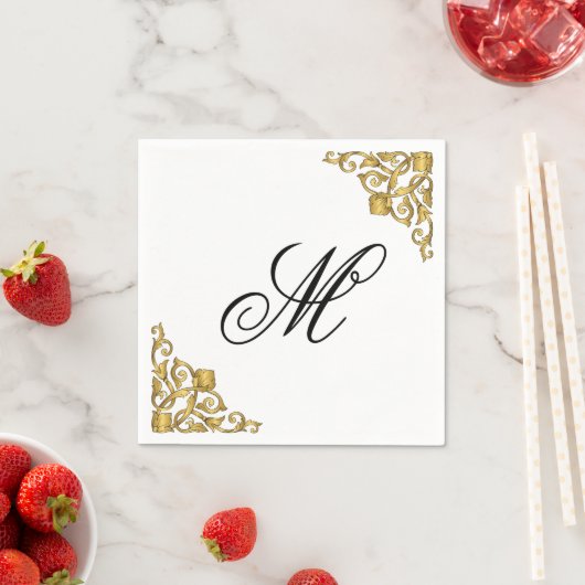 Elegant Monogram Initial Serviette (Beispiel)