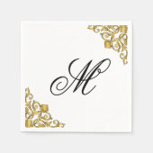Elegant Monogram Initial Serviette (Vorderseite)