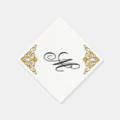 Elegant Monogram Initial Serviette (Ecke)