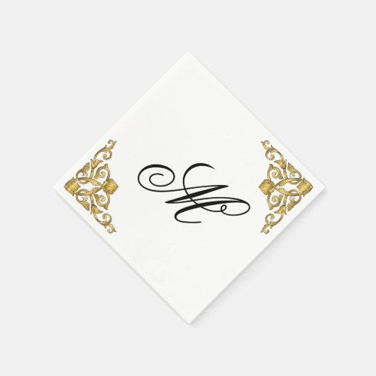 Elegant Monogram Initial Serviette (Ecke)