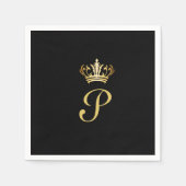 Elegant Monogram Initial Serviette (Vorderseite)