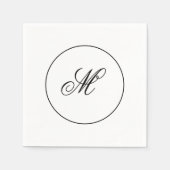 Elegant Monogram Initial Serviette (Vorderseite)