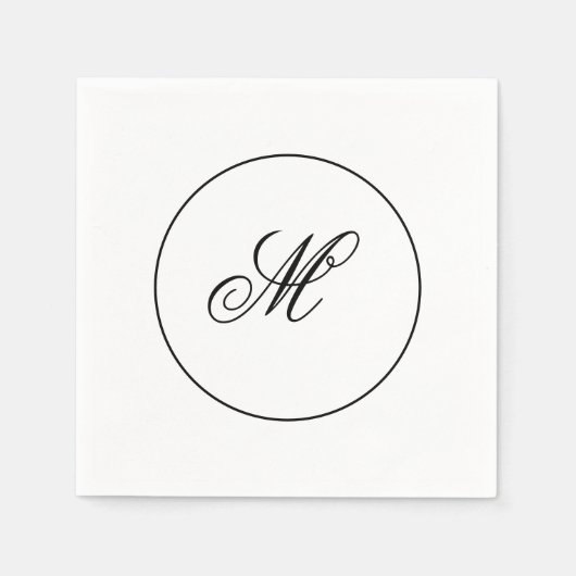 Elegant Monogram Initial Serviette (Vorderseite)