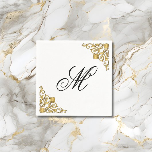 Elegant Monogram Initial Serviette