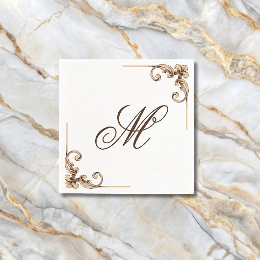 Elegant Monogram Initial Serviette