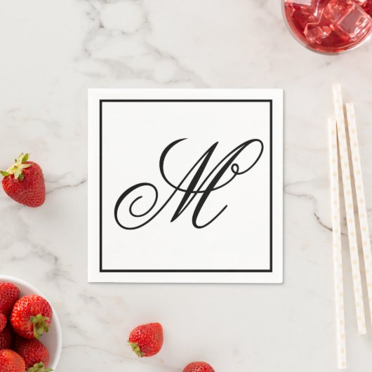 Elegant Monogram Initial Serviette (Beispiel)