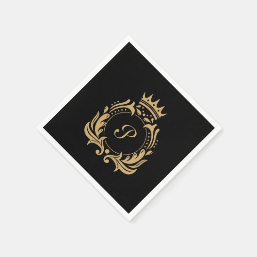 Elegant Monogram Initial Serviette (Ecke)