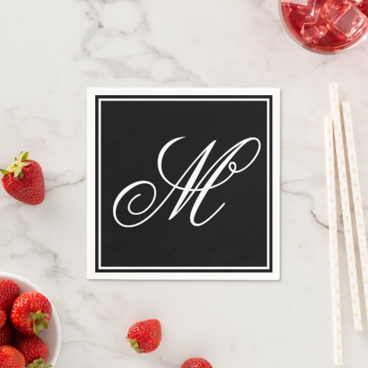 Elegant Monogram Initial Serviette (Beispiel)