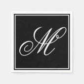 Elegant Monogram Initial Serviette (Vorderseite)