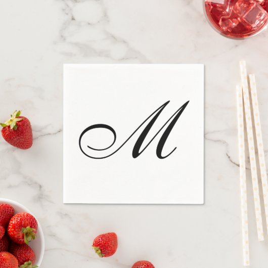 Elegant Monogram Initial Serviette (Beispiel)