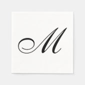 Elegant Monogram Initial Serviette (Vorderseite)
