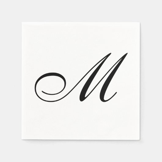 Elegant Monogram Initial Serviette (Vorderseite)