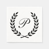 Elegant Monogram Initial Serviette (Vorderseite)
