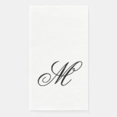 Elegant Monogram Initial Serviette (Vorderseite)