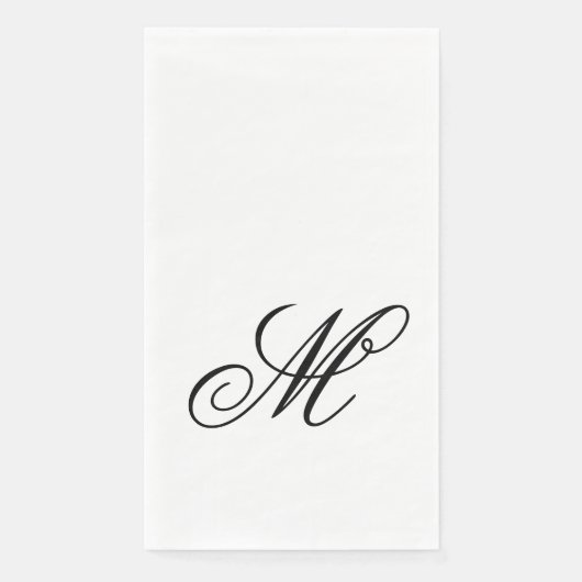 Elegant Monogram Initial Serviette (Vorderseite)