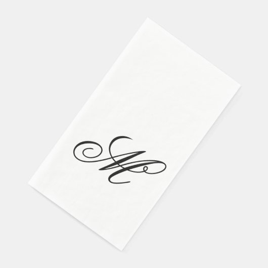 Elegant Monogram Initial Serviette (Ecke)