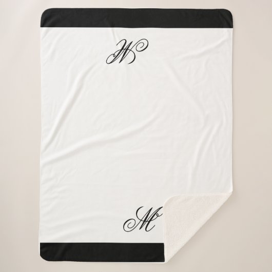Elegant Monogram Initial Sherpadecke (Vorderseite)