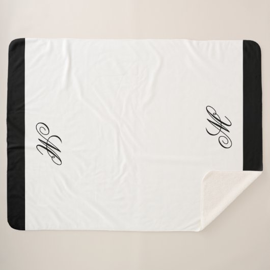 Elegant Monogram Initial Sherpadecke (Vorderseite (Horizontal))