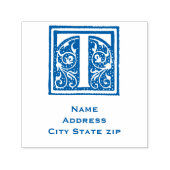 : Elegant Monogram Initial "T" Mittelalterliches M Permastempel (Design)