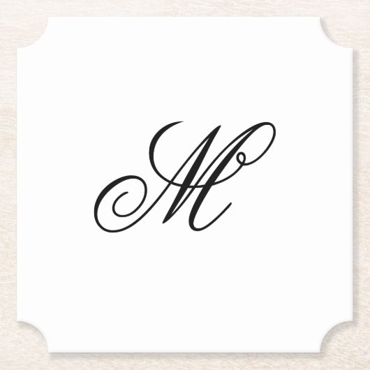 Elegant Monogram Initial Untersetzer (Vorderseite)