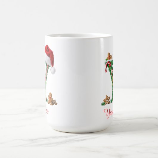 Elegant Monogram initial Y merry Christmas Kaffeetasse (Mittel)
