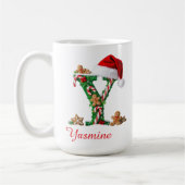 Elegant Monogram initial Y merry Christmas Kaffeetasse (Links)