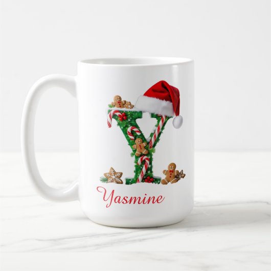 Elegant Monogram initial Y merry Christmas Kaffeetasse (Links)