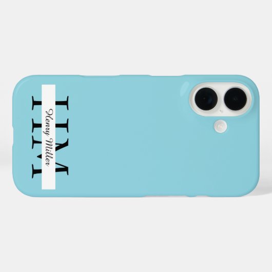 Elegant Monogram iPhone Case | Personalisiert (Rückseite (Horizontal))