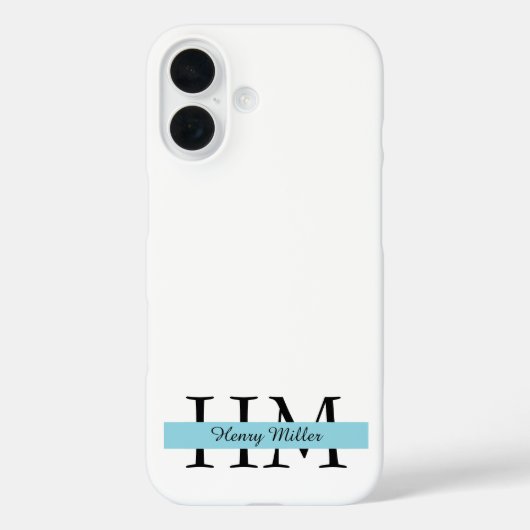 Elegant Monogram iPhone Case | Personalisiert (Rückseite)