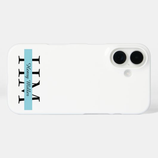 Elegant Monogram iPhone Case | Personalisiert (Rückseite (Horizontal))
