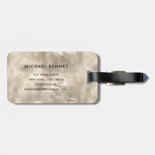 Elegant Monogram Ivory Gepäckanhänger (Rückseite horizontal)