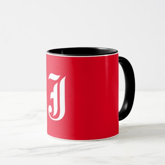 Elegant Monogram J Tasse (VorderseiteRechts)