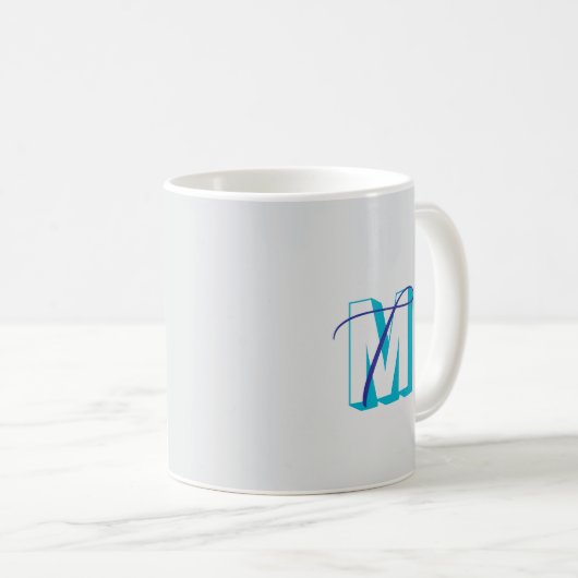 Elegant Monogram Kaffeetasse (VorderseiteRechts)