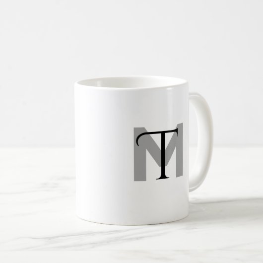 Elegant Monogram Kaffeetasse (VorderseiteRechts)