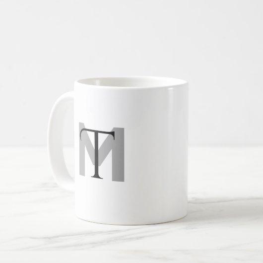Elegant Monogram Kaffeetasse (Vorderseite Links)