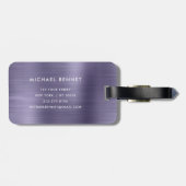 Elegant Monogram Lila Gepäckanhänger (Rückseite horizontal)
