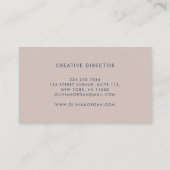 Elegant monogram logo beige blue professional visitenkarte (Rückseite)