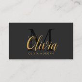 Elegant monogram logo gray black professional visitenkarte (Vorderseite)