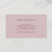 Elegant monogram logo pink professional visitenkarte (Rückseite)