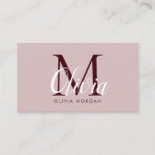 Elegant monogram logo pink professional visitenkarte (Vorderseite)
