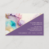 Elegant Monogram Marble Liquid Ink Visitenkarte (Rückseite)