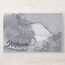 Elegant monogram marble stone Laptop skin