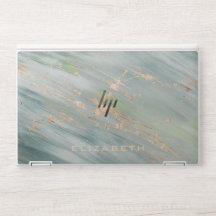 Elegant monogram marble stone Laptop skin