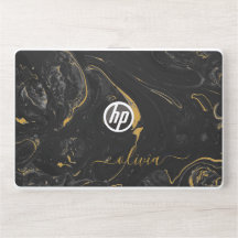Elegant monogram marble stone Laptop skin